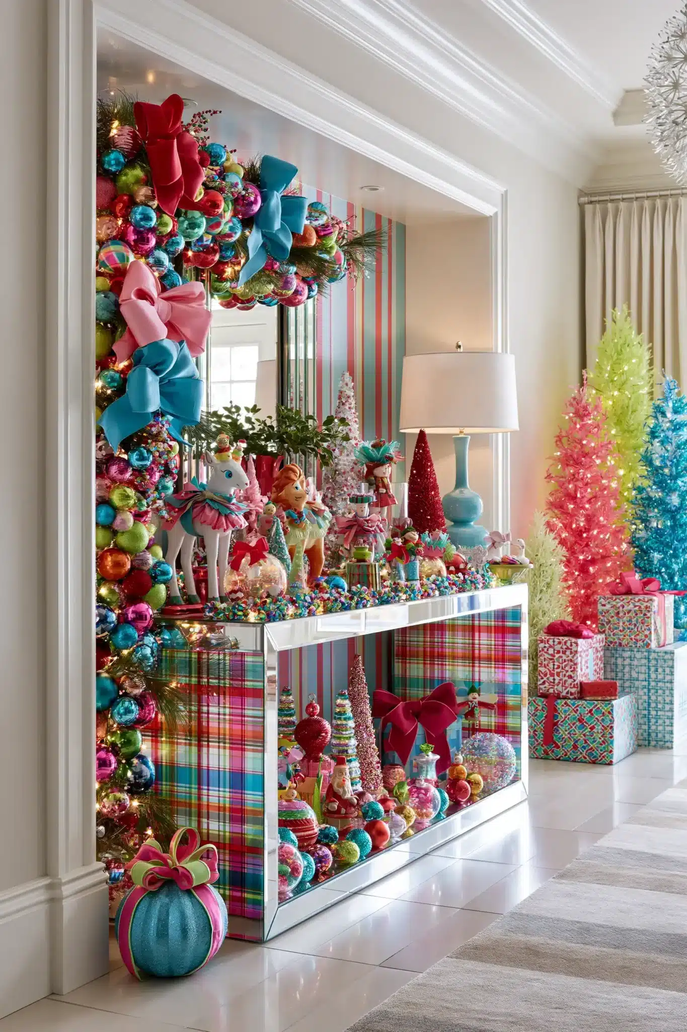 29 Christmas Entryway Table Decor Ideas That Say Hello Before Anything Else christmas entryway table decor