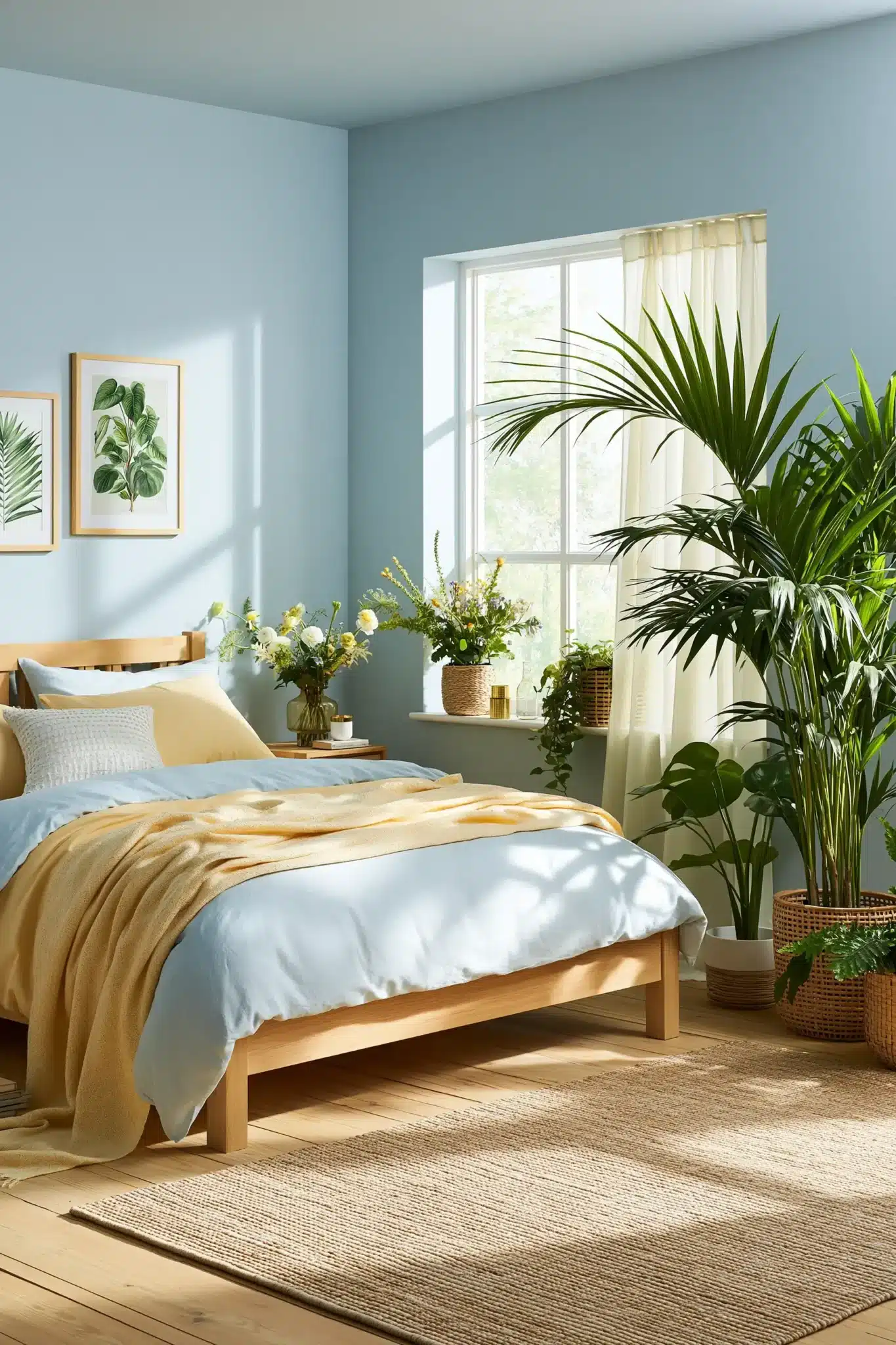 29 Light Blue and Yellow Bedroom Ideas for a Room That Wakes Up Early light blue and yellow bedroom