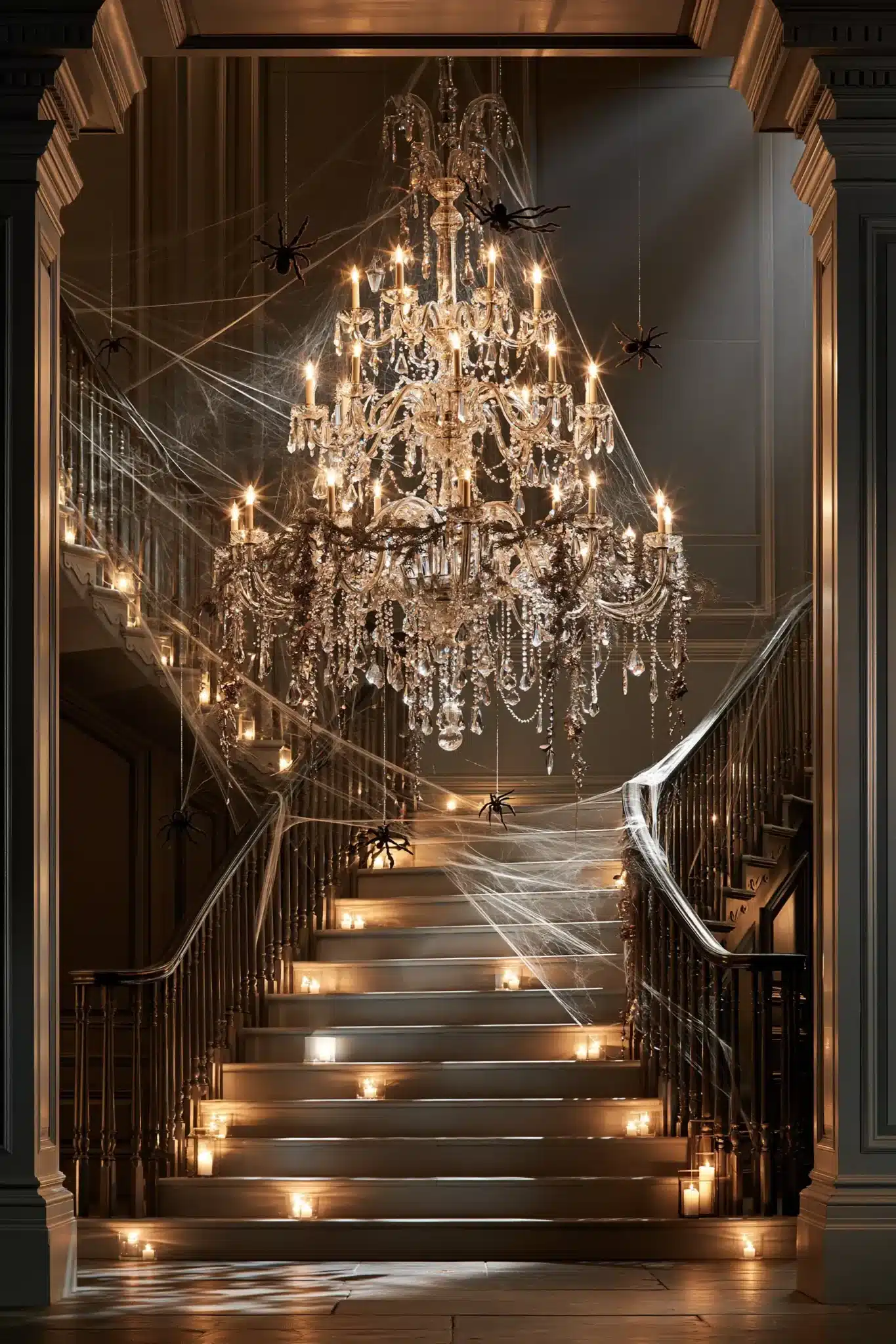 29 Halloween Staircase Decor Ideas for a Climb That Is Spooky, Not Scary halloween staircase decor