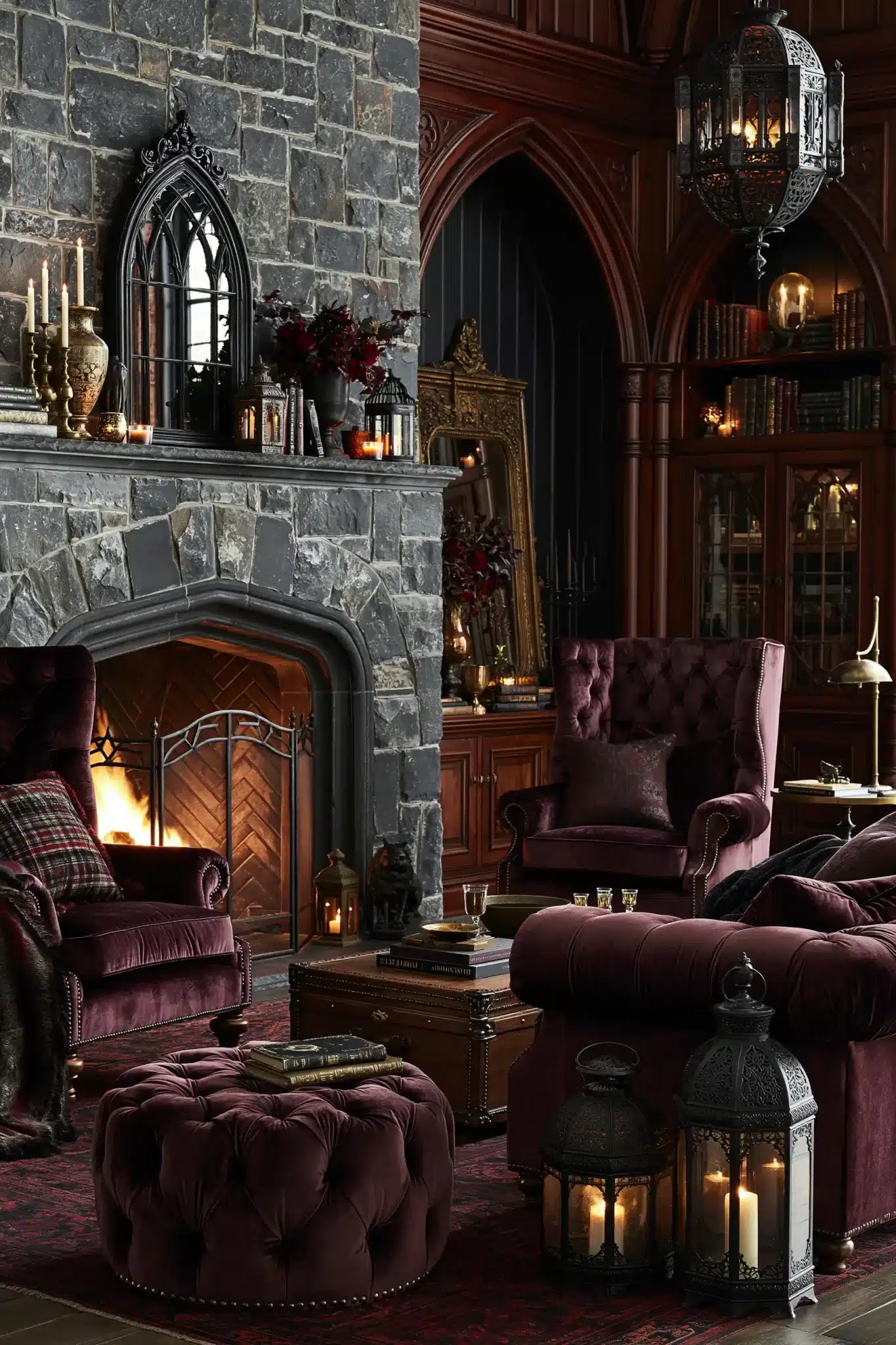 29 Gothic Living Room Ideas for a Space With Vaulted Drama gothic living room