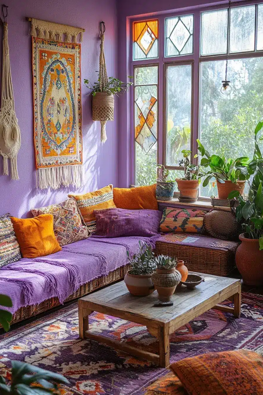 29 Purple Living Room Ideas with a Plum Accent Chair