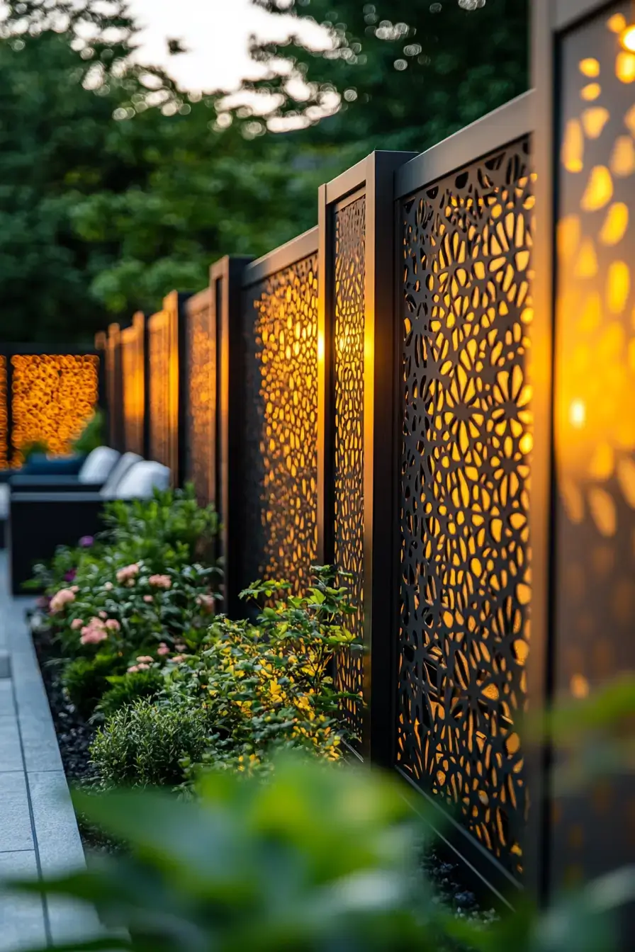 29 Yard Fence Decor Ideas with a Hanging Planter Row