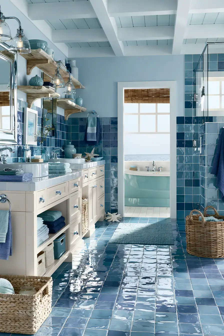 29 Nautical Bathroom Ideas with a Rope Towel Ladder 29 Nautical Bathroom Ideas with a Rope Towel Ladder