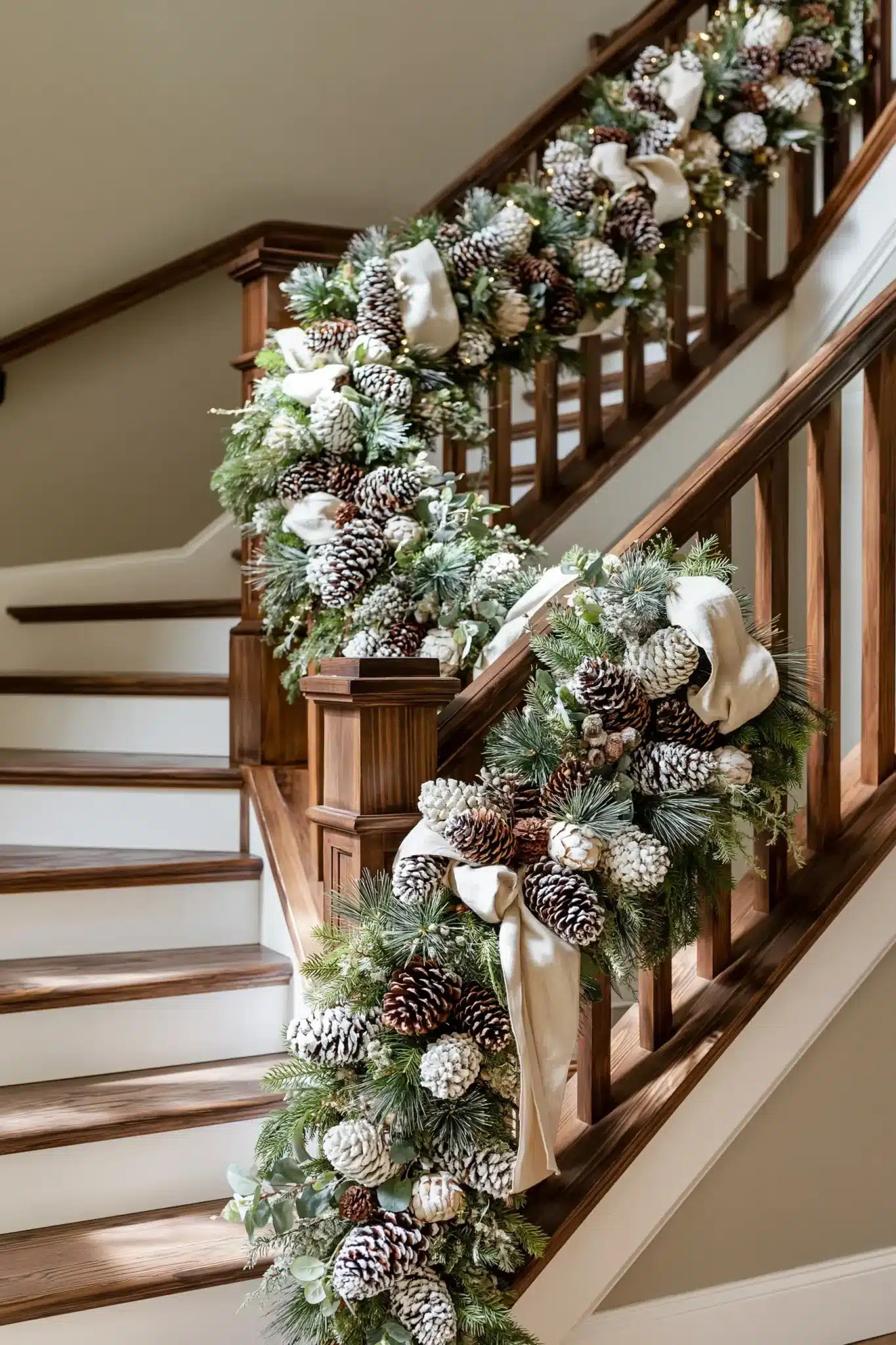 29 Christmas Staircase Decor Ideas for a Railing Worth Photographing christmas staircase decor