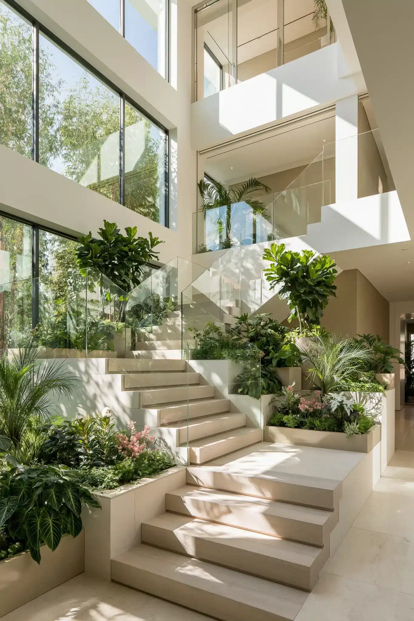 29 Indoor Staircase Gardens Ideas for Green That Follows You Upstairs indoor staircase gardens