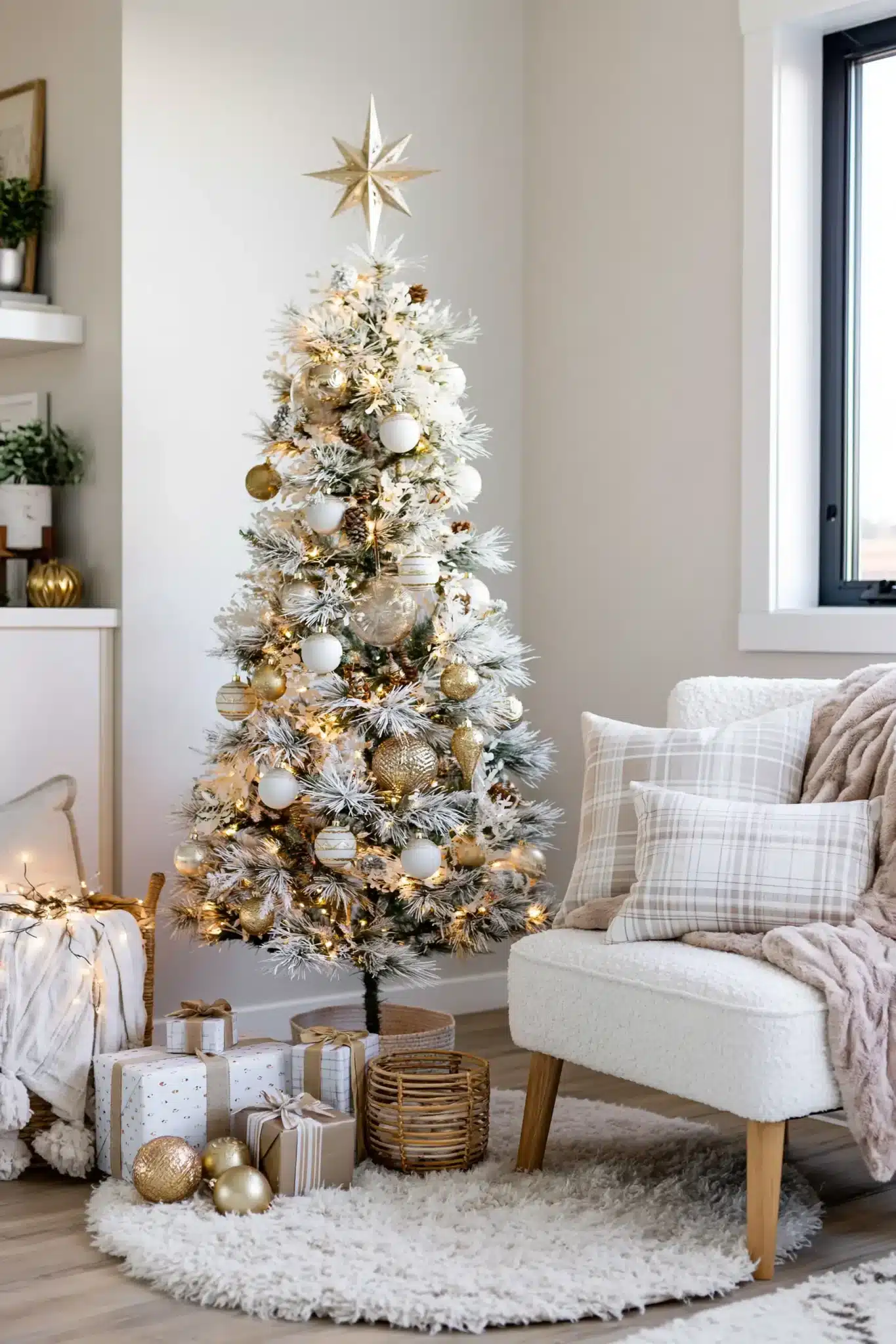 29 White and Gold Christmas Decor Ideas That Feel Calm and a Little Special white and gold christmas decor