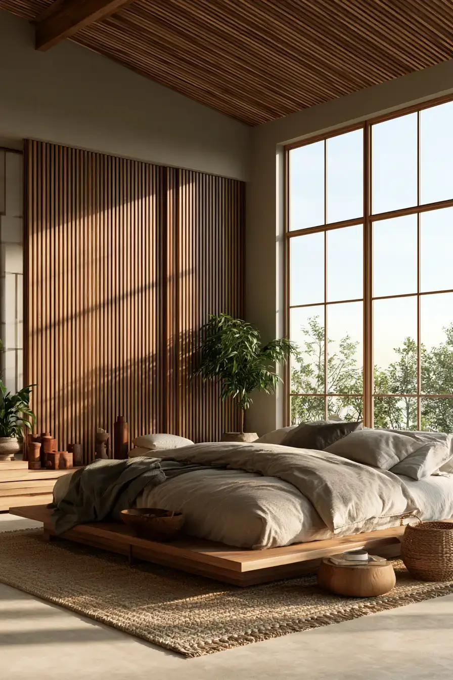 29 Japandi Style Bedroom Ideas with a Linen Platform Bed