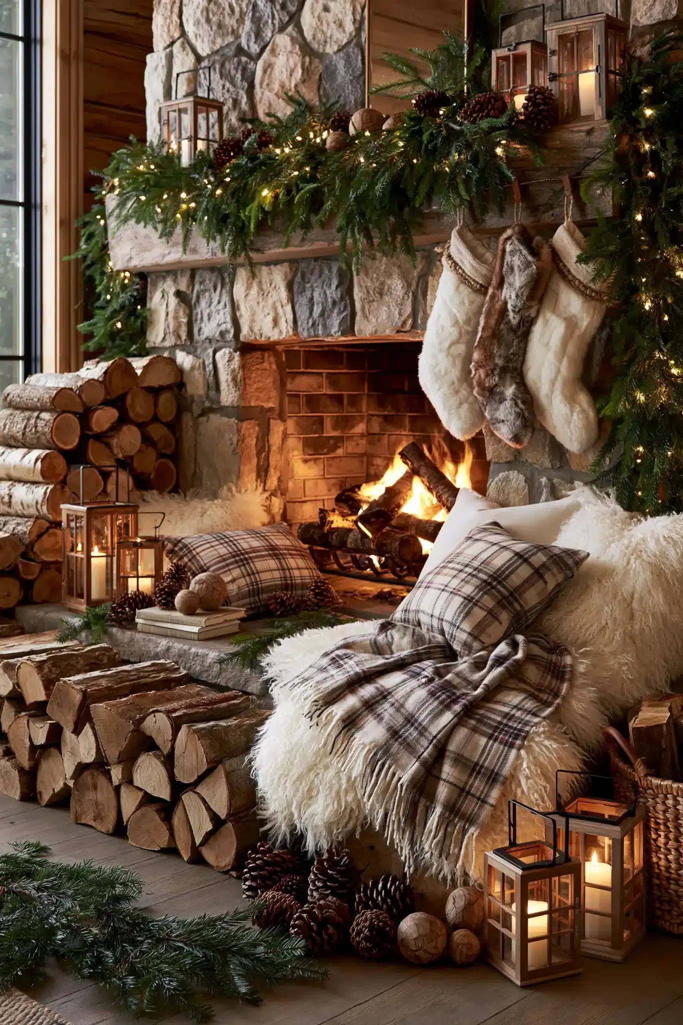 29 Christmas Fireplace Decor Ideas That Let the Fire Stay the Star christmas fireplace decor ideas