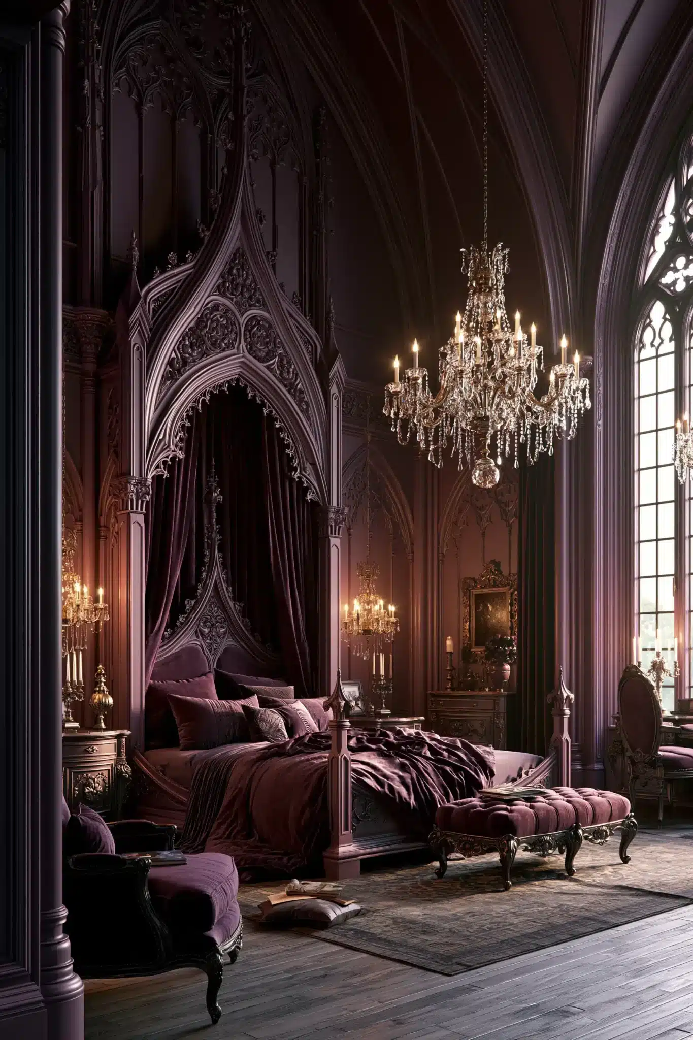 29 Purple Gothic Bedroom Ideas for a Space That Feels Rich, Not Loud purple gothic bedroom
