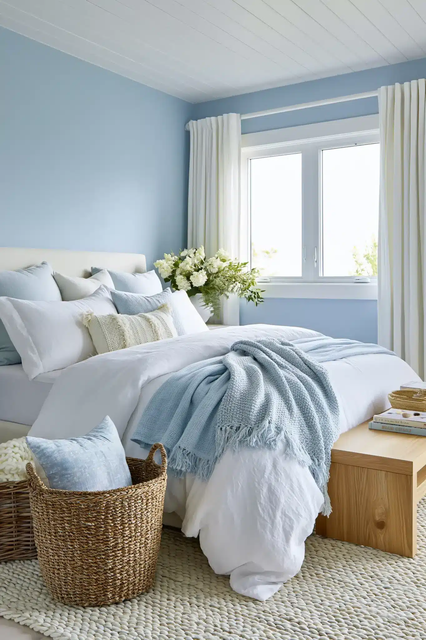 29 Light Blue and White Bedroom Ideas for a Space That Stays Crisp light blue and white bedroom