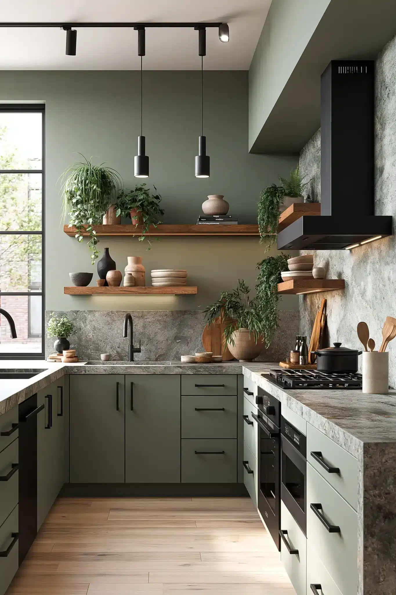29 Sage Green and Black Kitchen Ideas for a Cook Space With a Little Bite sage green and black kitchen