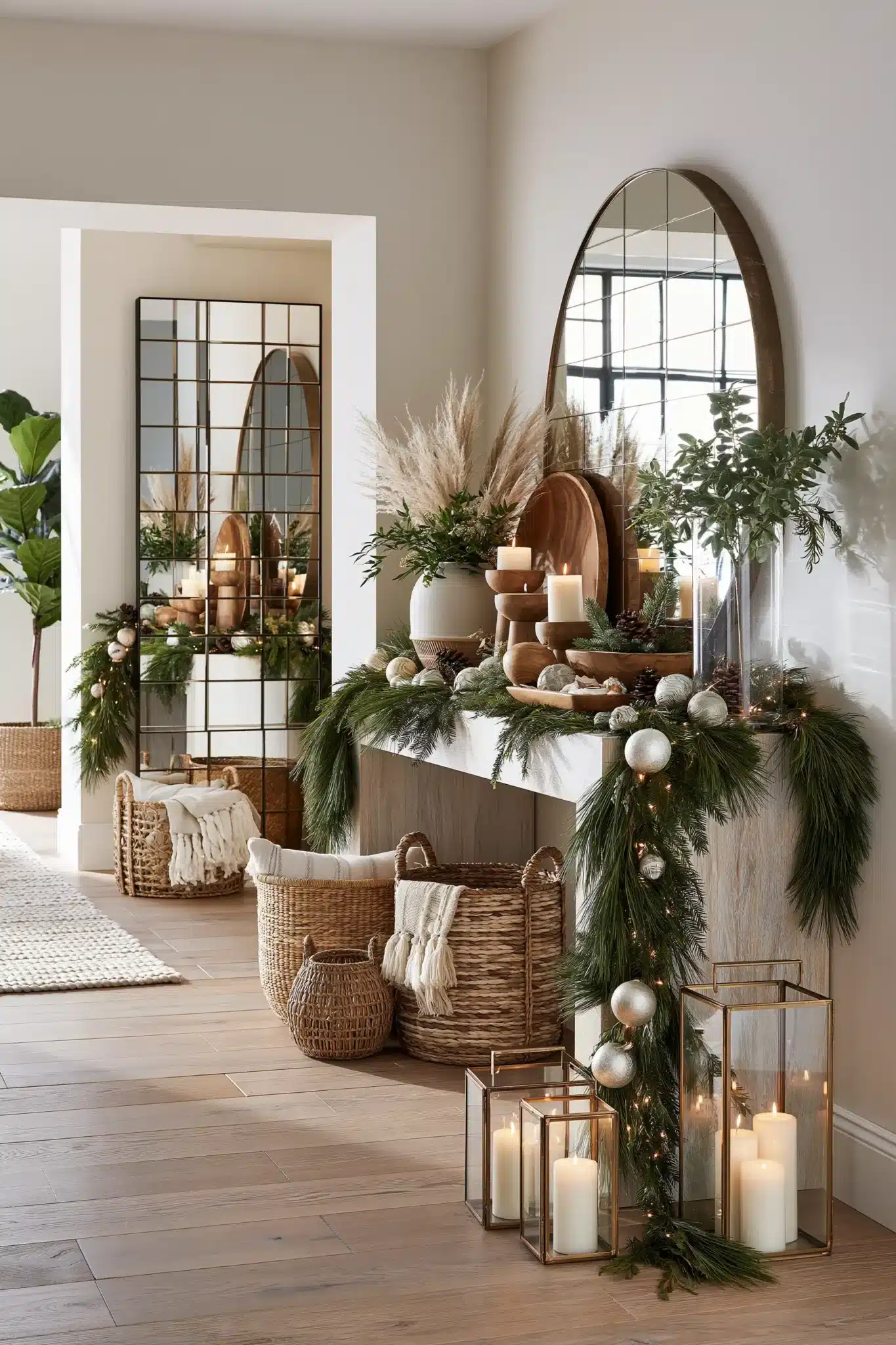 29 Christmas Entryway Table Decor Ideas That Say Hello Before Anything Else christmas entryway table decor