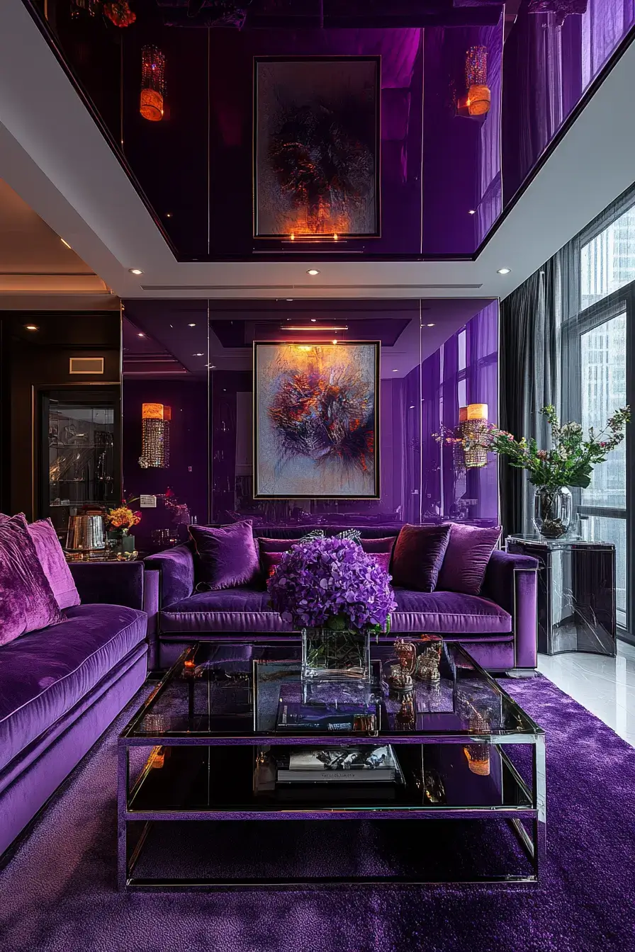 29 Purple Living Room Ideas with a Plum Accent Chair