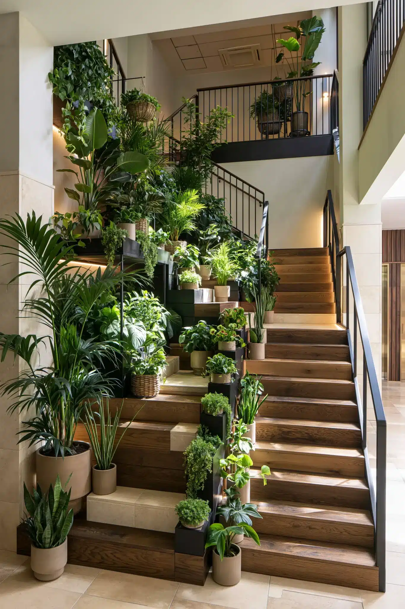 29 Indoor Staircase Gardens Ideas for Green That Follows You Upstairs indoor staircase gardens