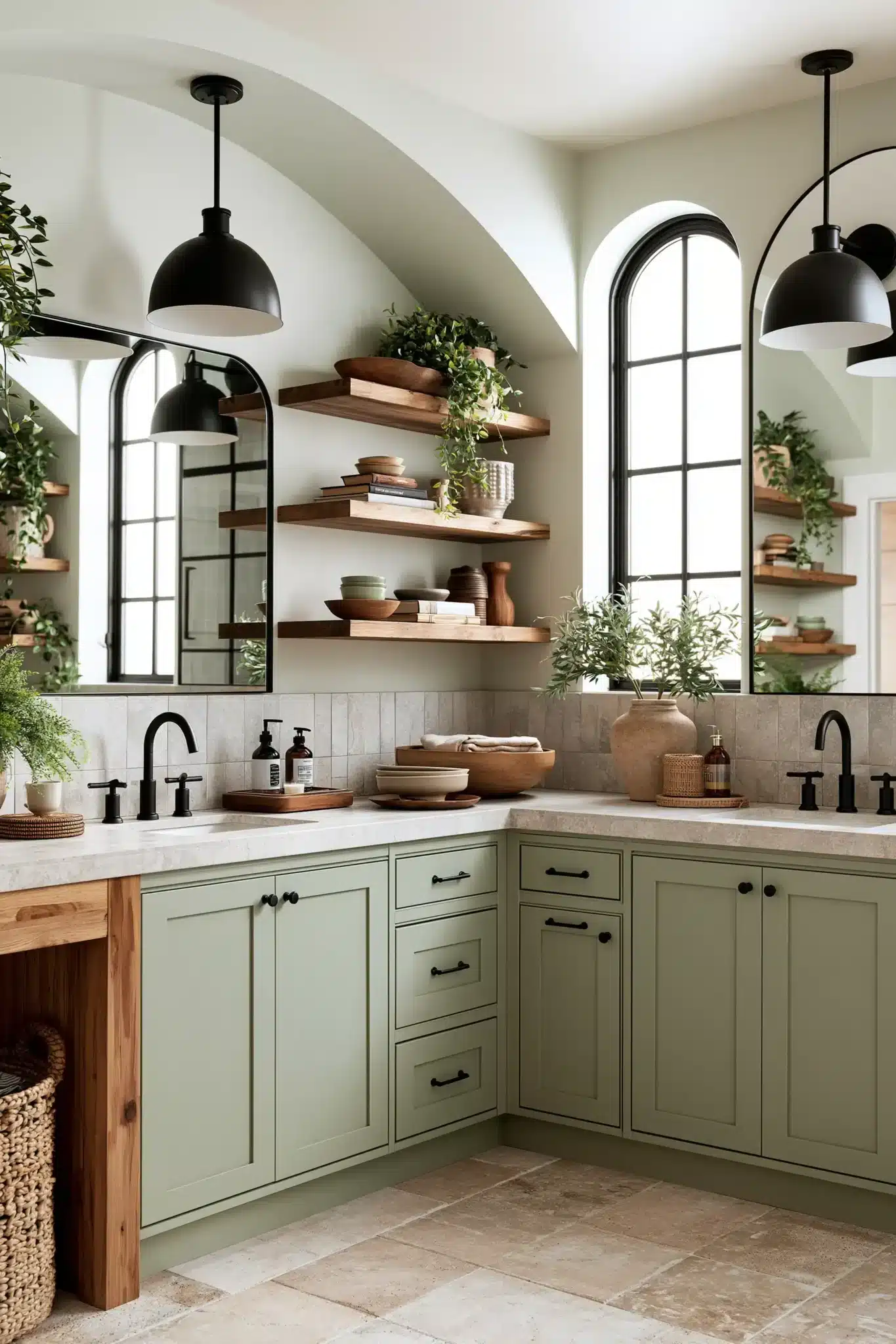 29 Sage Green and Black Bathroom Ideas for a Room That Feels Grounded sage green and black bathroom