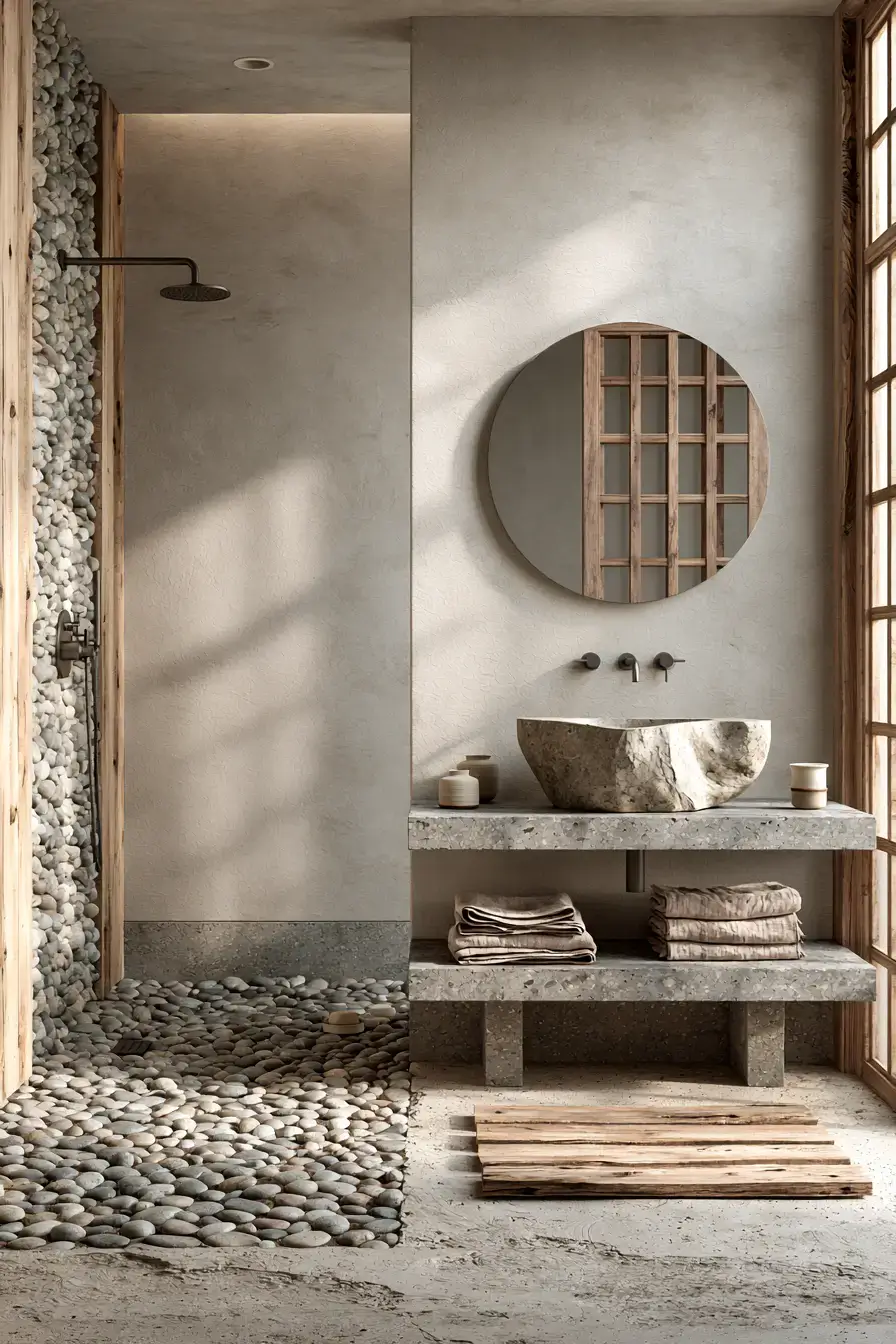 29 Japandi Style Bathroom Ideas with a Wooden Soaking Tub 29 Japandi Style Bathroom Ideas with a Wooden Soaking Tub