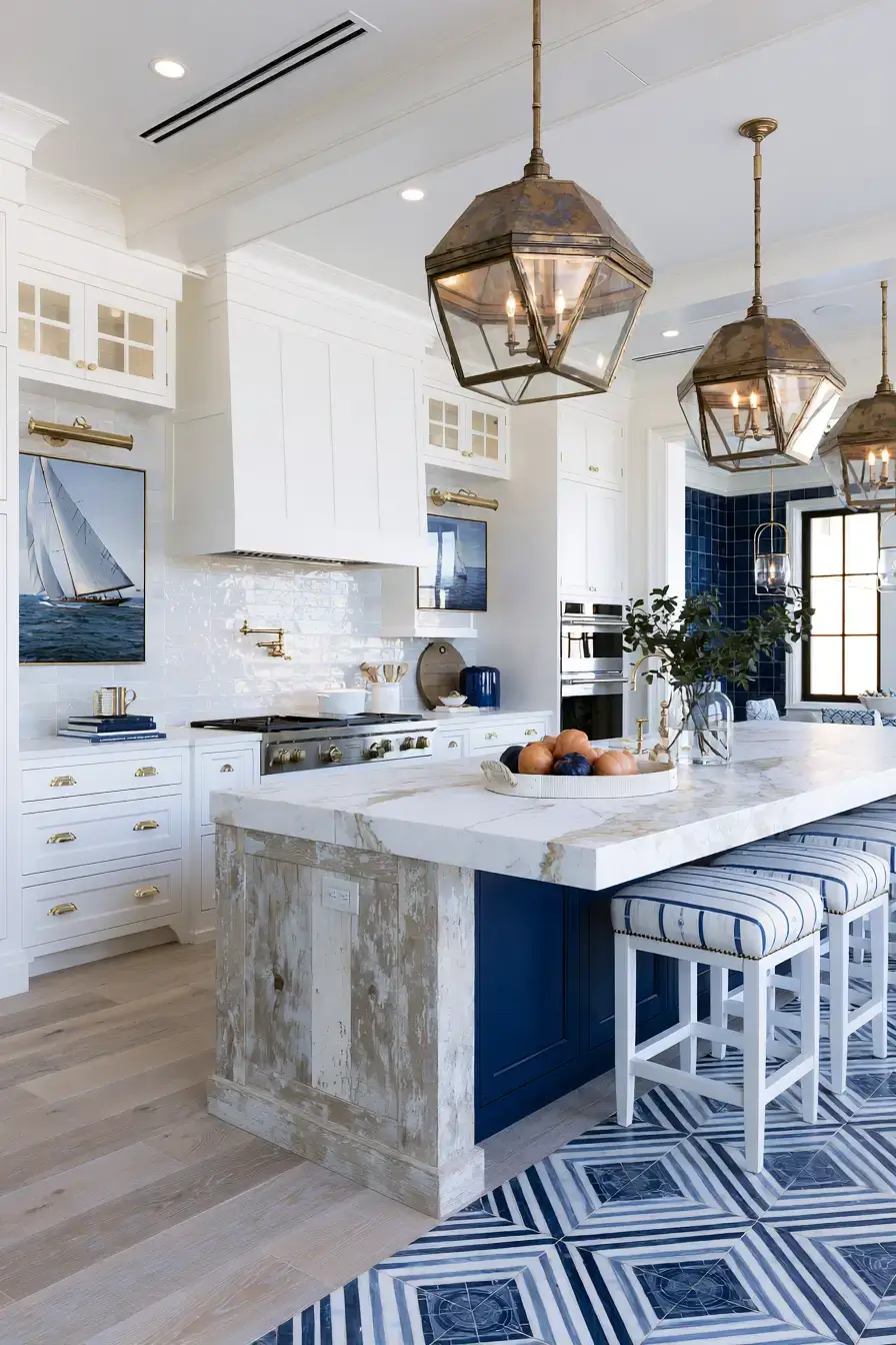 29 Nautical Kitchen Ideas with a Rope Pendant Light