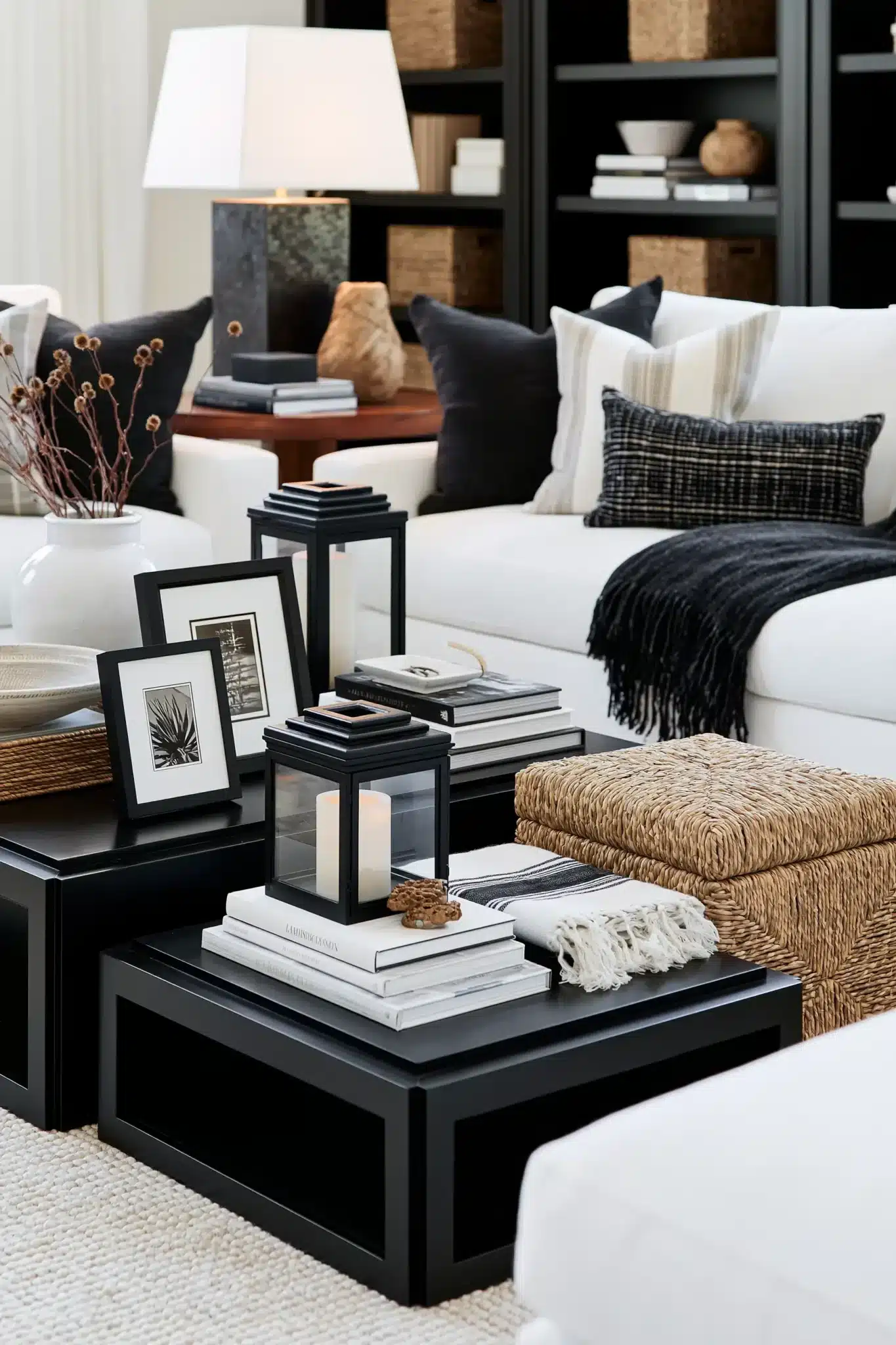29 Black and White Living Room Decor Ideas for a Space With Real Contrast black and white living room decor