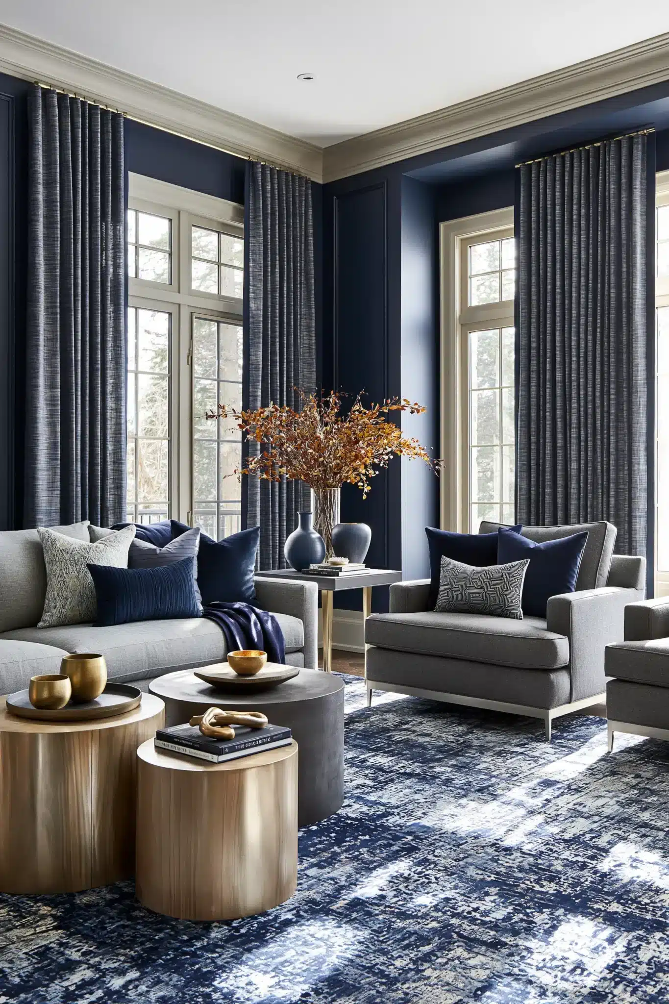 29 Navy Blue and Grey Living Room Ideas for a Space That Stays Calm navy blue and grey living room