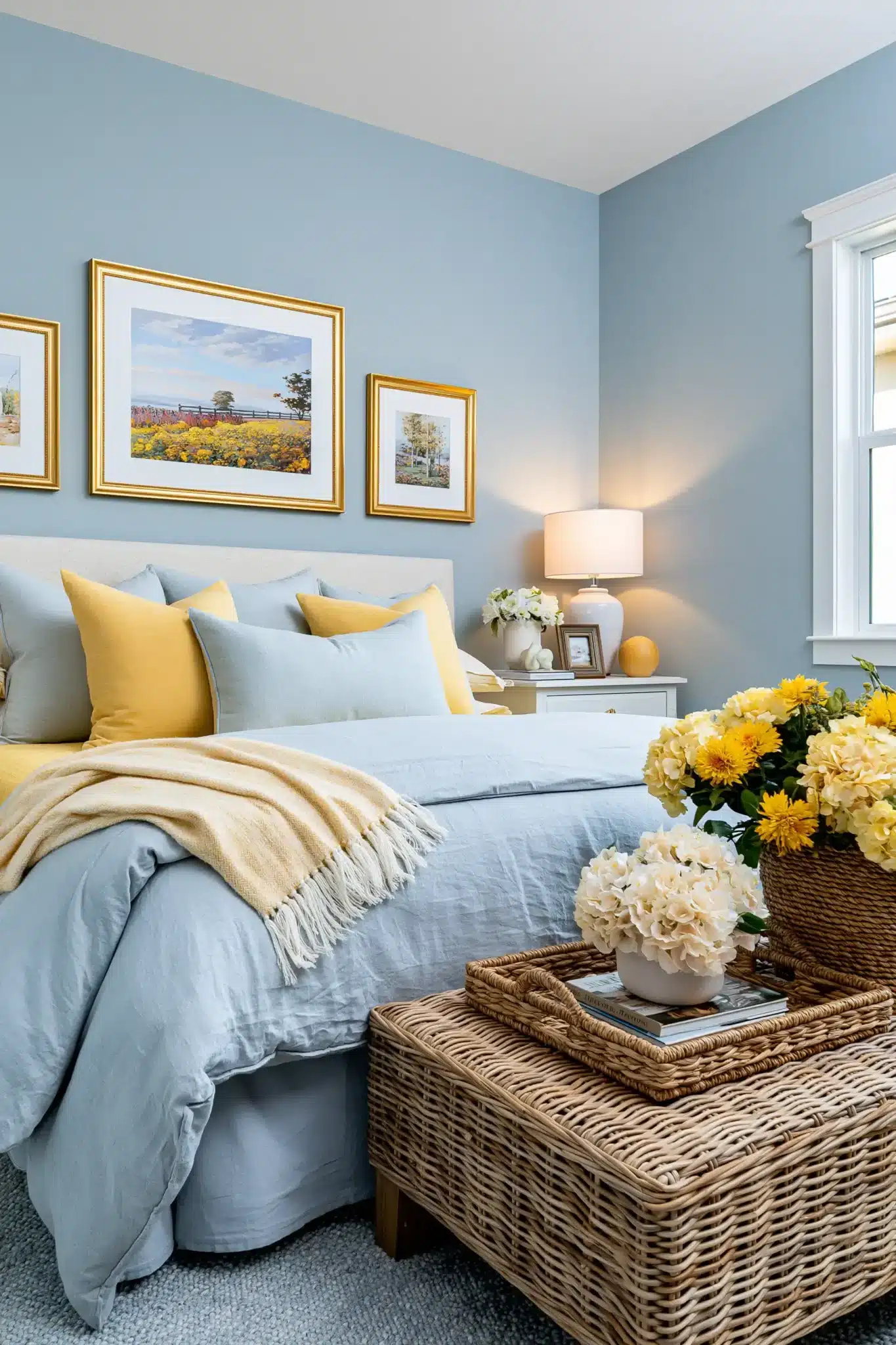 29 Light Blue and Yellow Bedroom Ideas for a Room That Wakes Up Early light blue and yellow bedroom