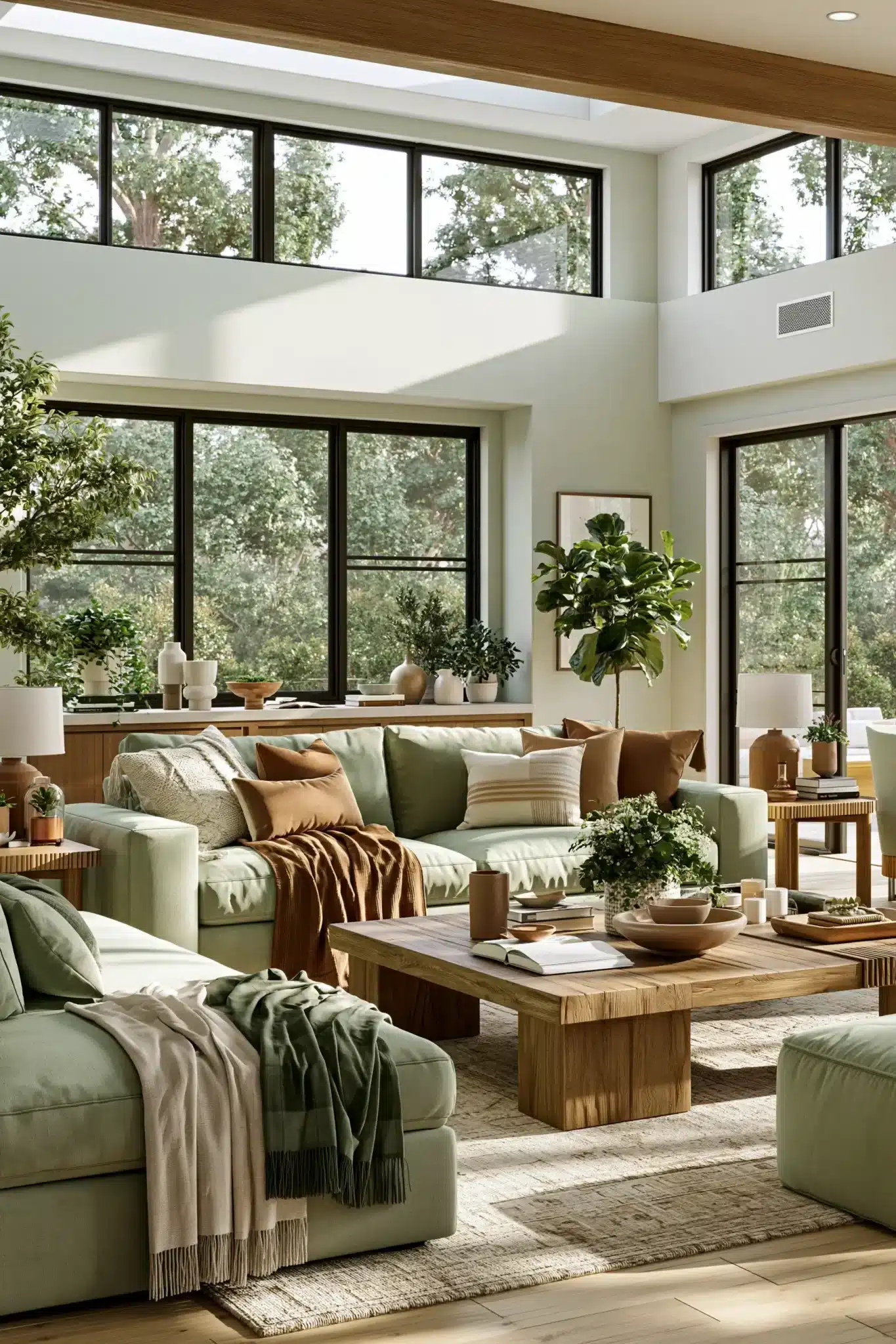 29 Sage Green and Brown Living Room Ideas for a Warm, Earthy Space sage green and brown living room