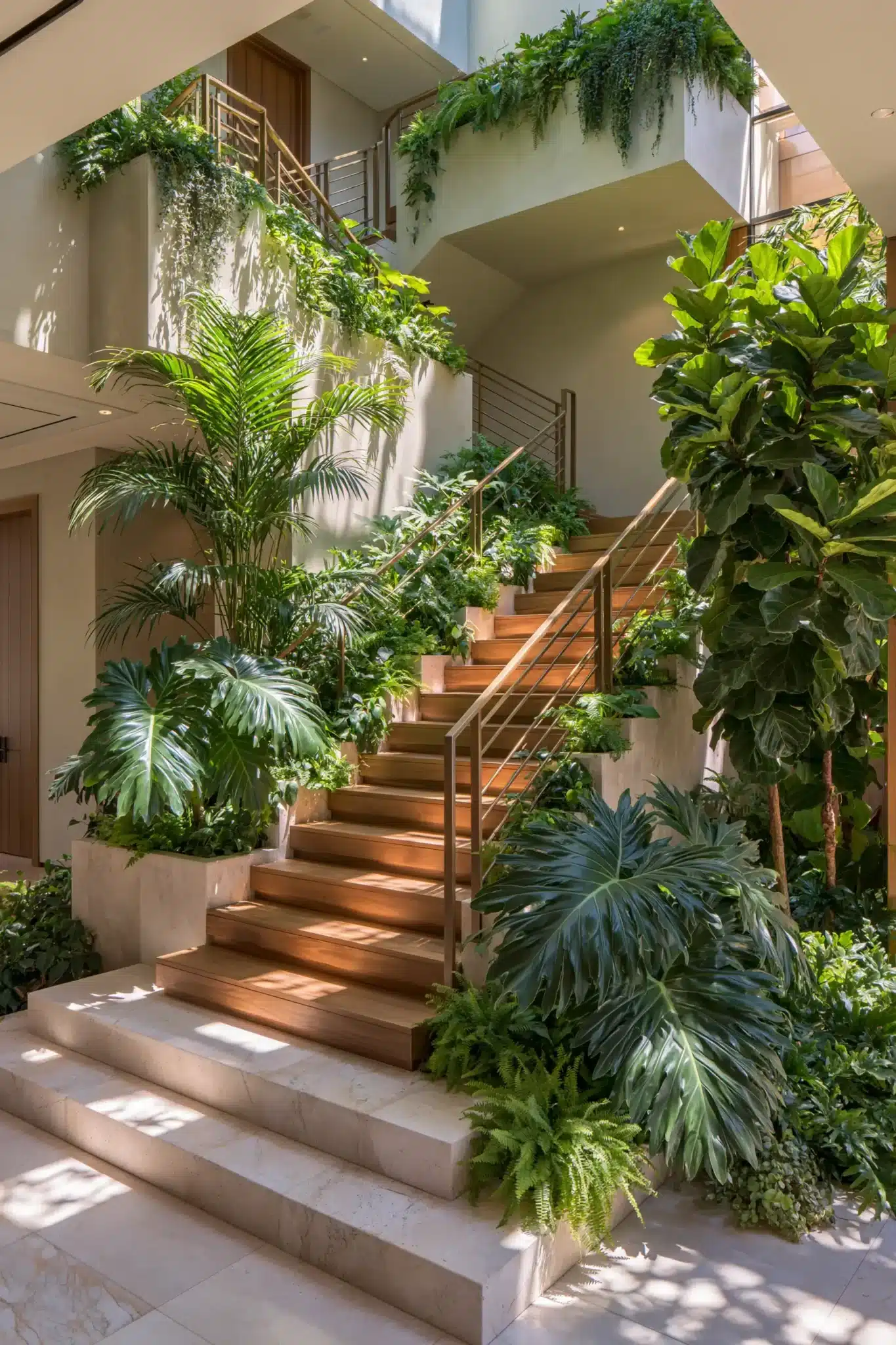 29 Indoor Staircase Gardens Ideas for Green That Follows You Upstairs indoor staircase gardens