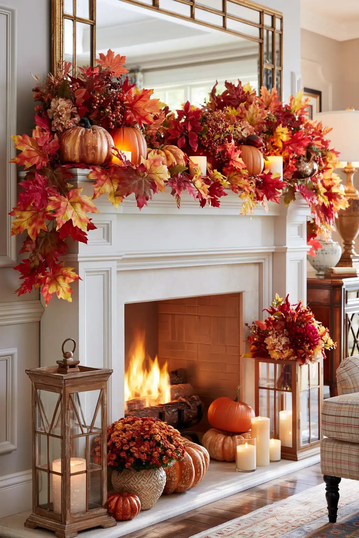 29 Thanksgiving Mantel Decor Ideas That Set a Warm First Impression thanksgiving mantel decor
