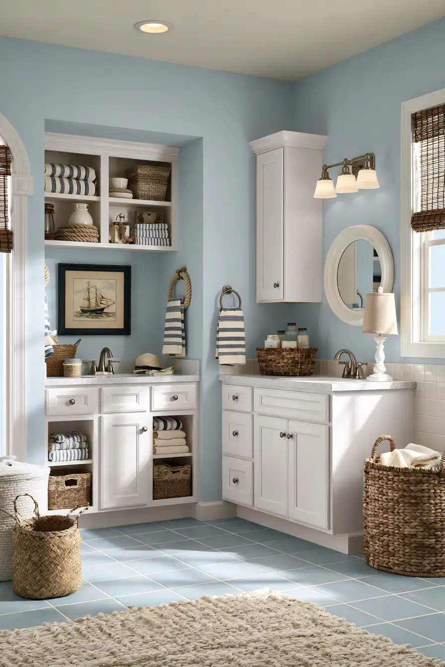 29 Nautical Bathroom Ideas with a Rope Towel Ladder 29 Nautical Bathroom Ideas with a Rope Towel Ladder