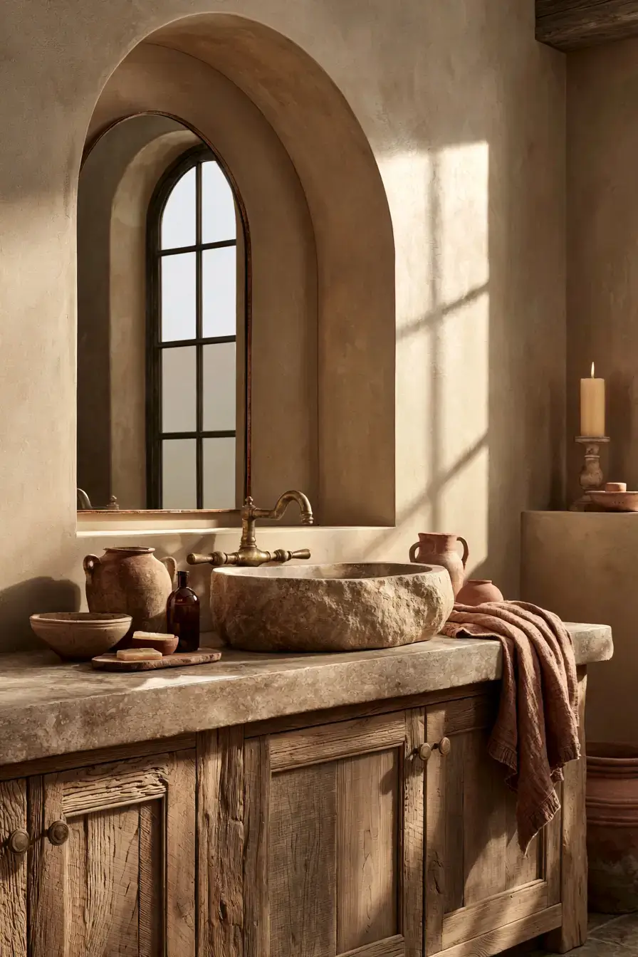 29 Stone Sink Bathroom Ideas for a Vanity With Real Weight stone sink bathroom