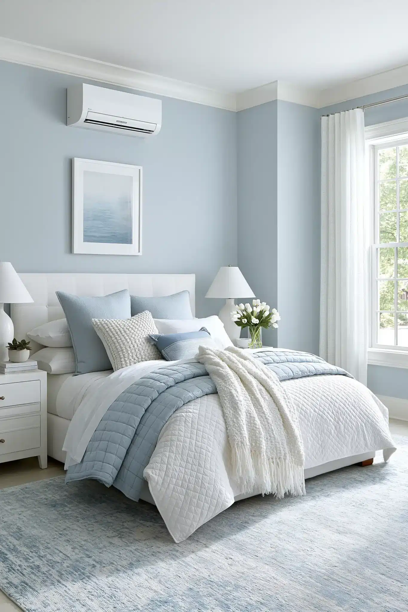 29 Light Blue and White Bedroom Ideas for a Space That Stays Crisp light blue and white bedroom