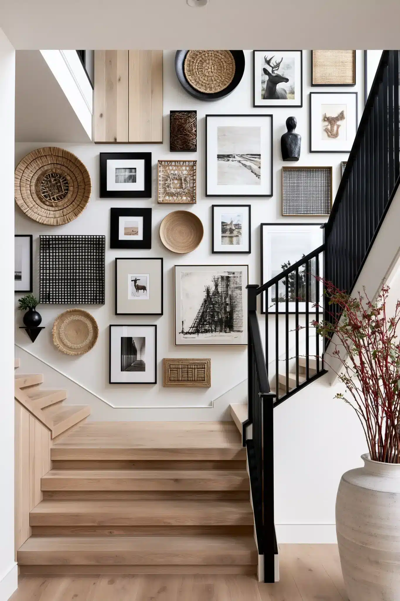 29 Staircase Wall Decor Ideas for a Climb That Feels Curated staircase wall decor