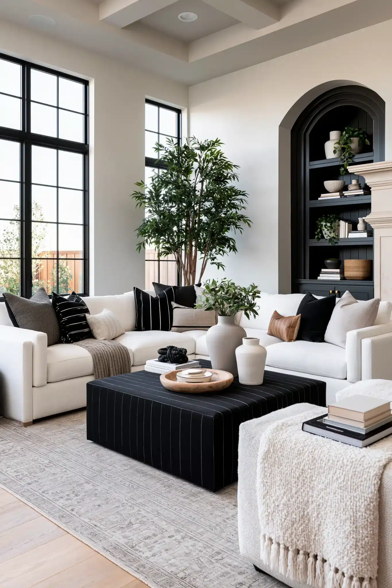 29 Black and White Living Room Decor Ideas for a Space With Real Contrast black and white living room decor