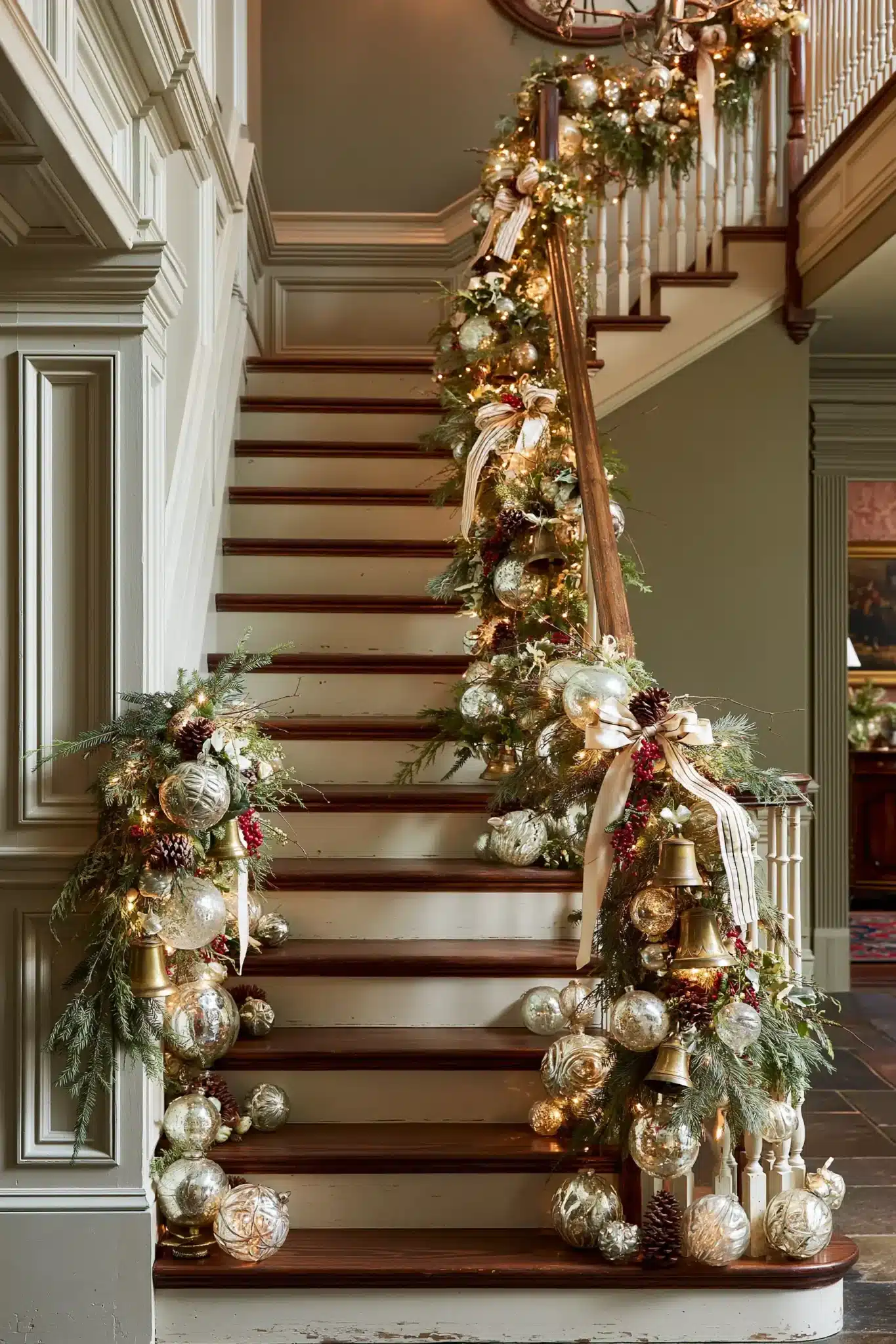 29 Christmas Staircase Decor Ideas for a Railing Worth Photographing christmas staircase decor