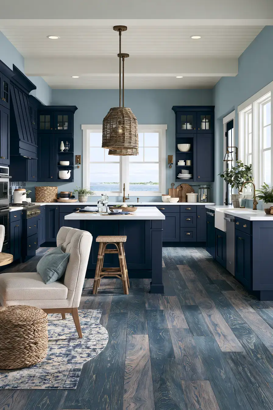 29 Nautical Kitchen Ideas with a Rope Pendant Light
