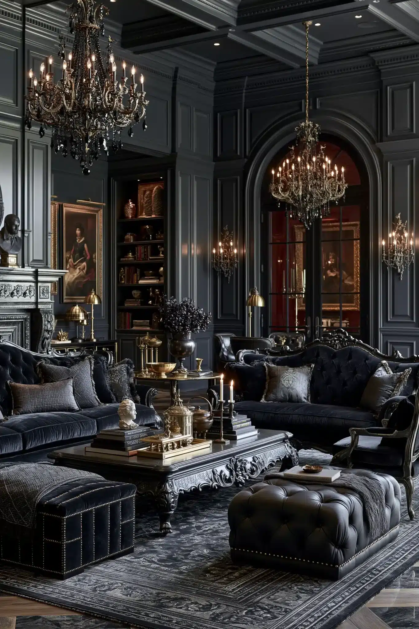 29 Gothic Living Room Ideas for a Space With Vaulted Drama gothic living room