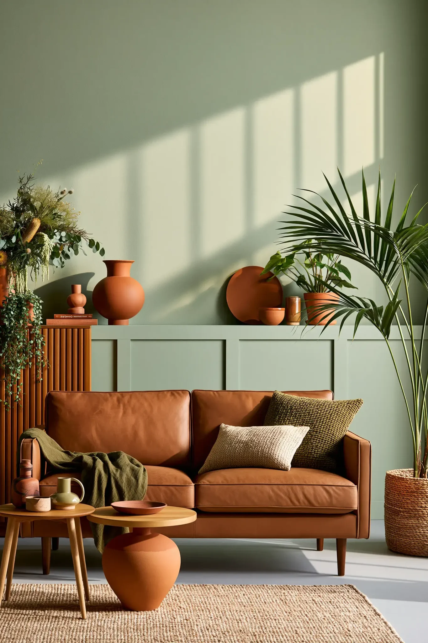 29 Sage Green and Brown Living Room Ideas for a Warm, Earthy Space sage green and brown living room
