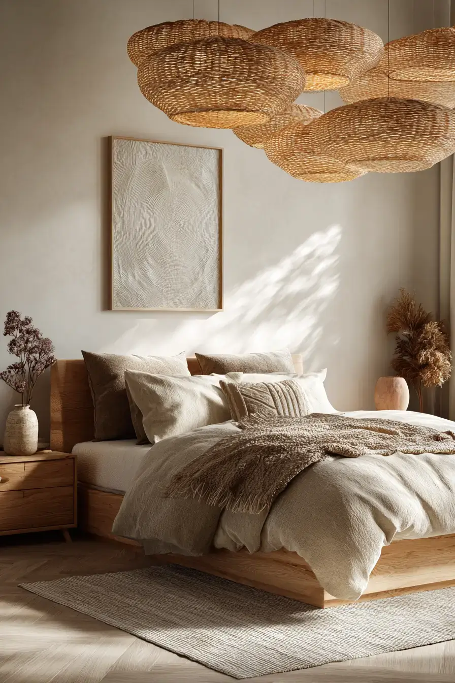 29 Boho Bedroom Lighting Ideas with a Rattan Pendant 29 Boho Bedroom Lighting Ideas with a Rattan Pendant