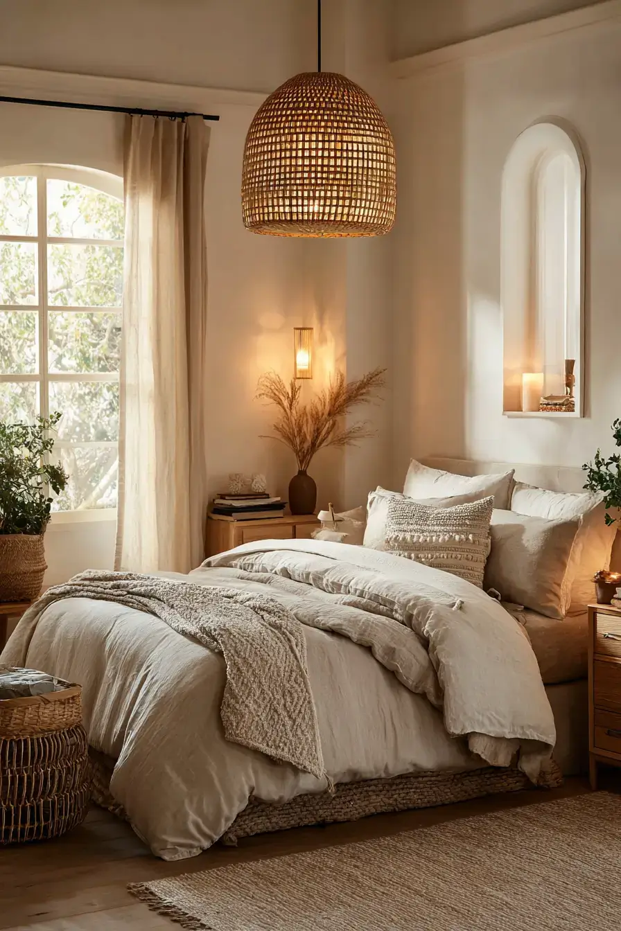 29 Boho Bedroom Lighting Ideas with a Rattan Pendant 29 Boho Bedroom Lighting Ideas with a Rattan Pendant