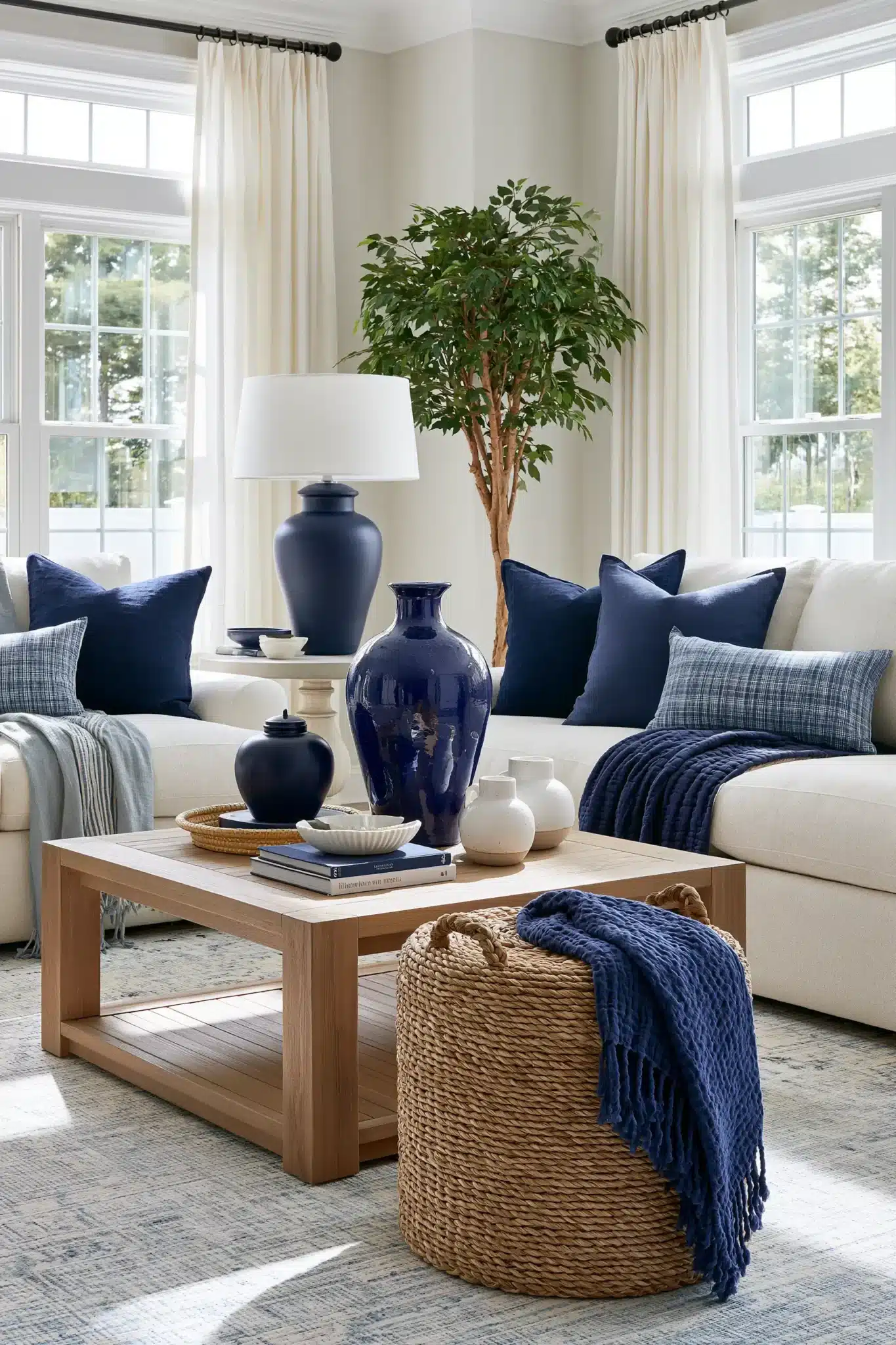 29 Navy Blue and Grey Living Room Ideas for a Space That Stays Calm navy blue and grey living room