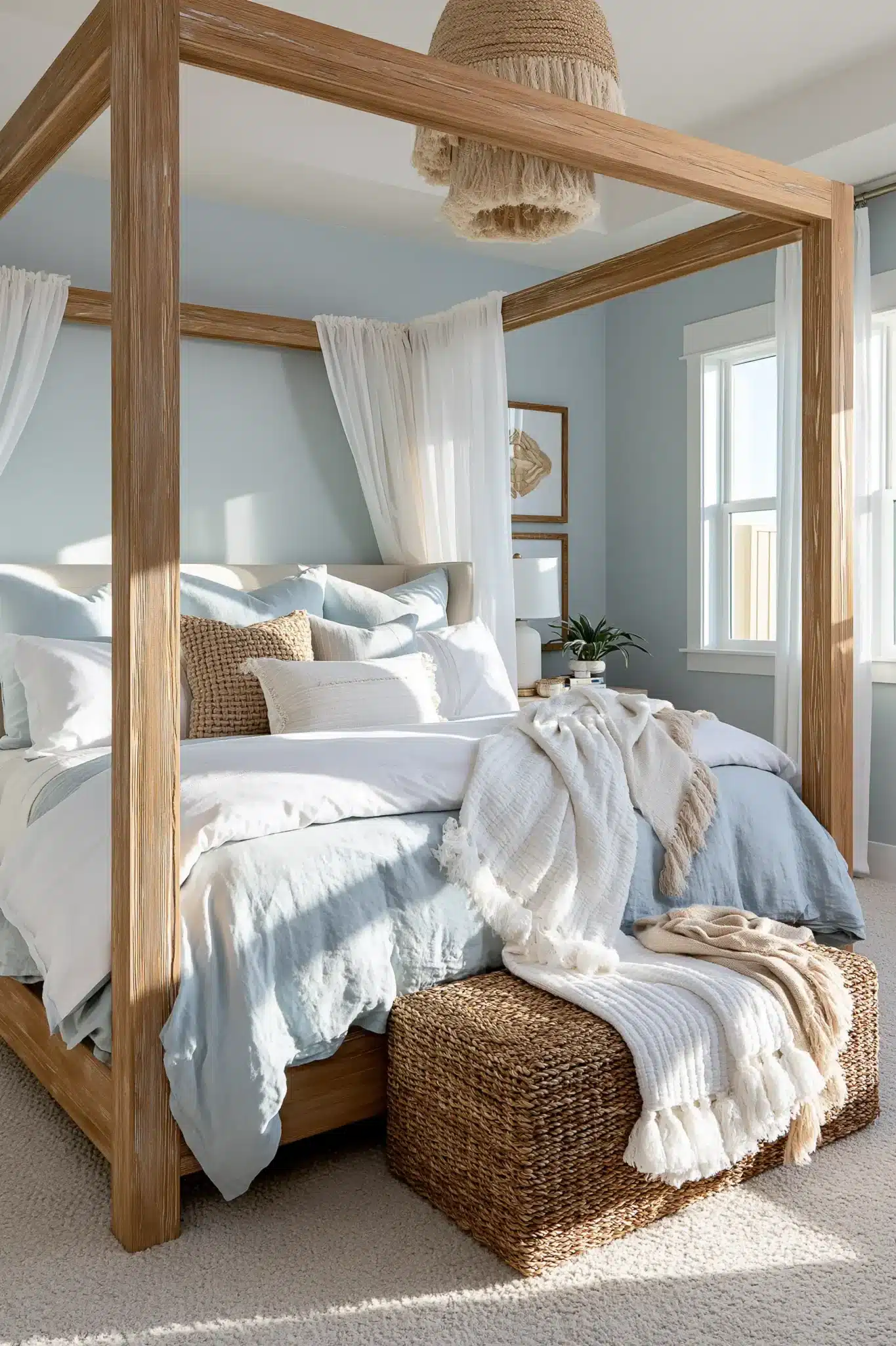 29 Light Blue and White Bedroom Ideas for a Space That Stays Crisp light blue and white bedroom