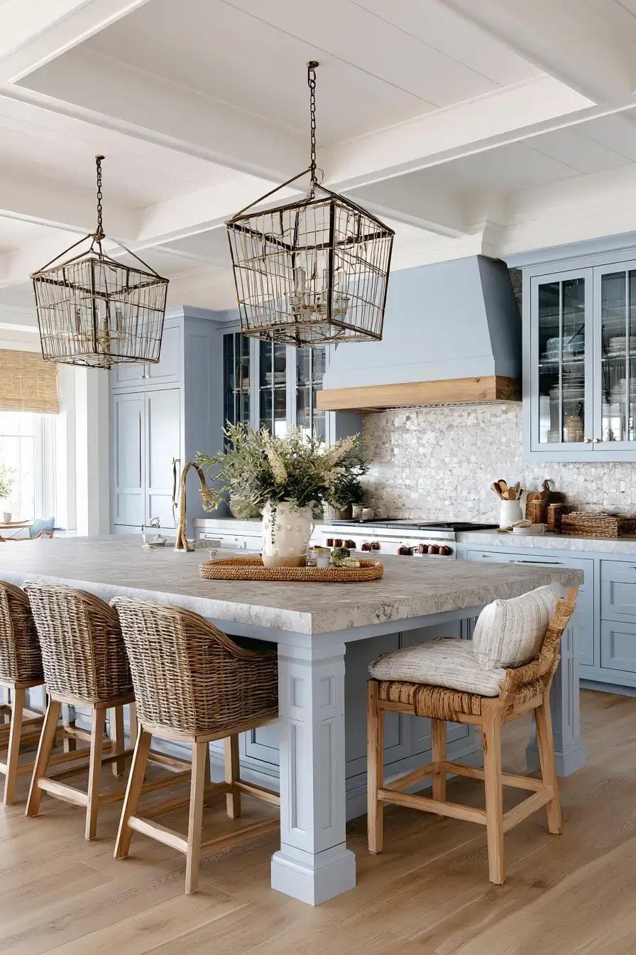 29 Nautical Kitchen Ideas with a Rope Pendant Light