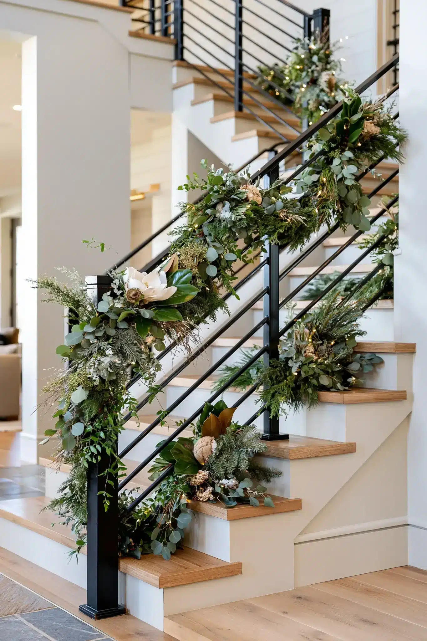 29 Christmas Staircase Decor Ideas for a Railing Worth Photographing christmas staircase decor