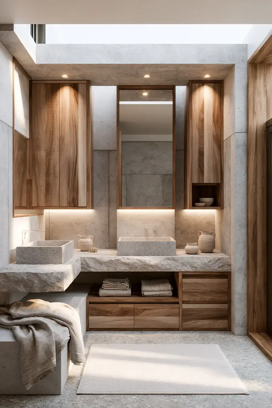 29 Japandi Style Bathroom Ideas with a Wooden Soaking Tub 29 Japandi Style Bathroom Ideas with a Wooden Soaking Tub
