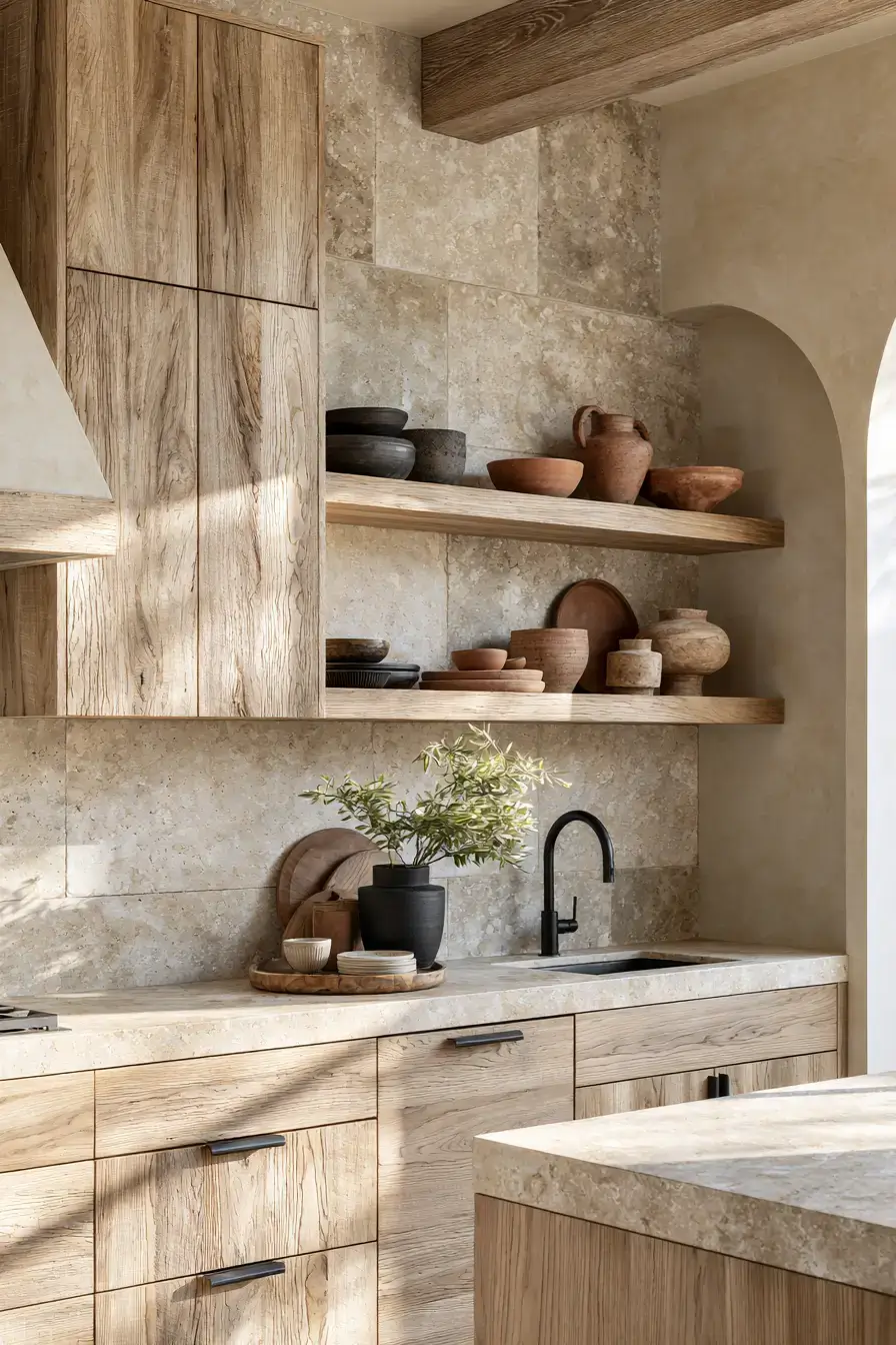 29 Natural Stone Backsplash Kitchen Ideas for a Surface With Real Character natural stone backsplash kitchen