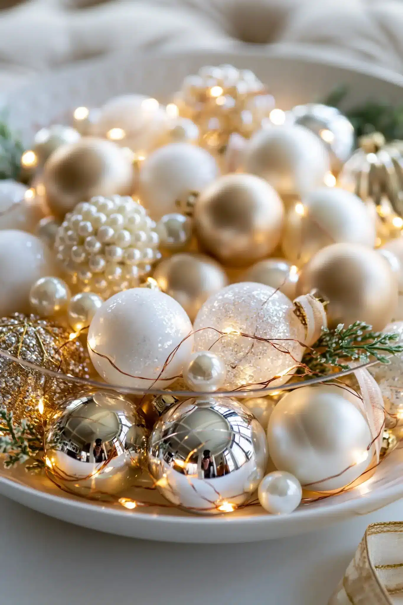 29 White and Gold Christmas Decor Ideas That Feel Calm and a Little Special white and gold christmas decor