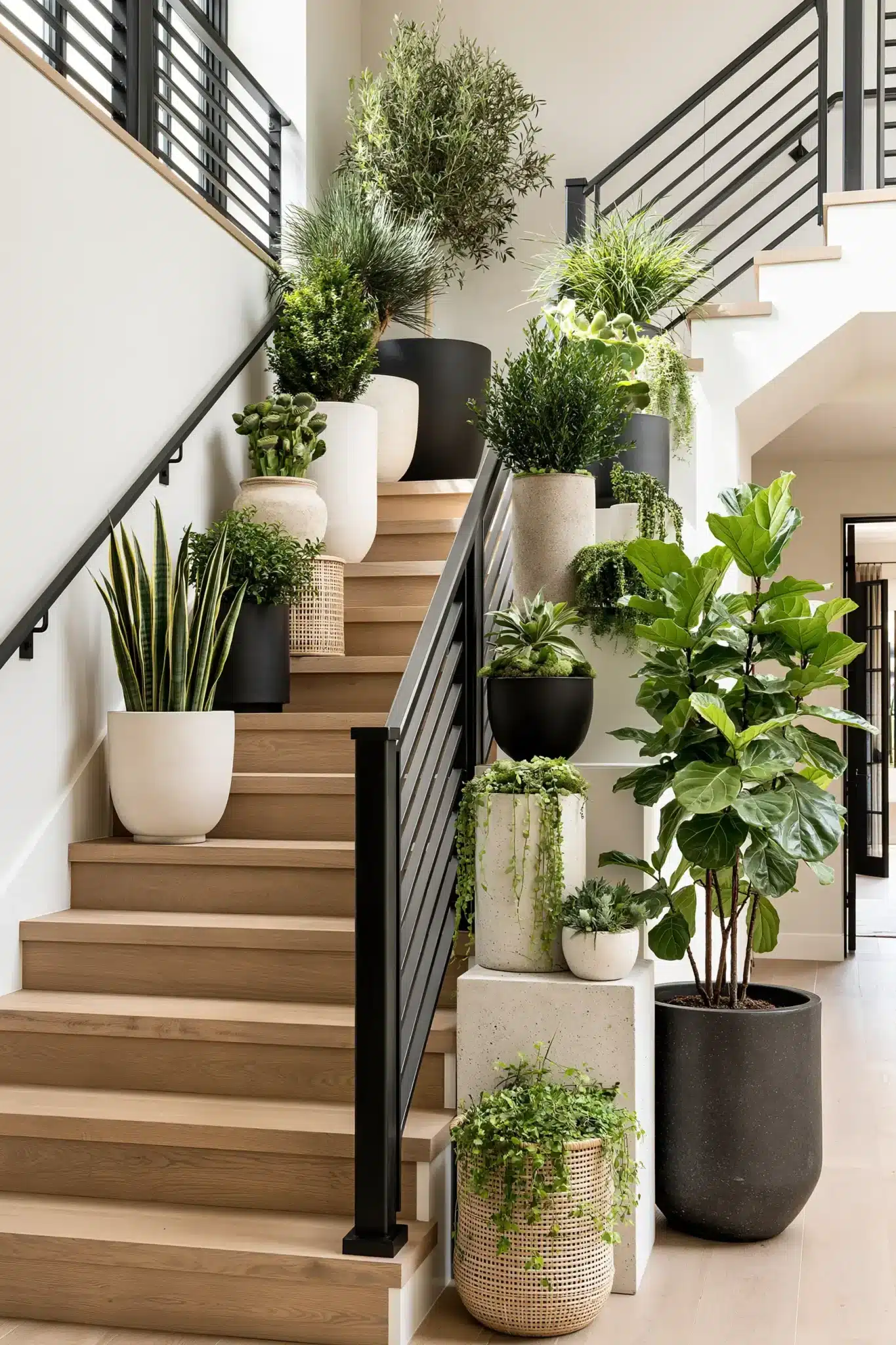 29 Indoor Staircase Gardens Ideas for Green That Follows You Upstairs indoor staircase gardens