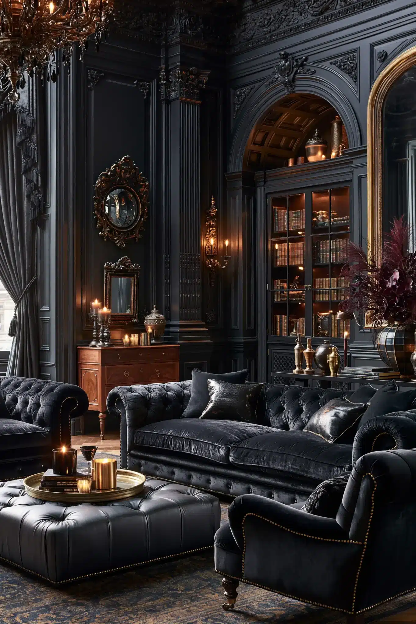 29 Gothic Living Room Ideas for a Space With Vaulted Drama gothic living room