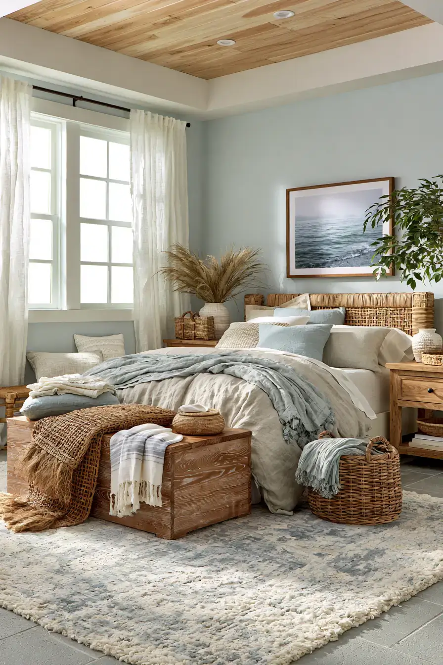 29 Nautical Bedroom Ideas with a Rope Headboard