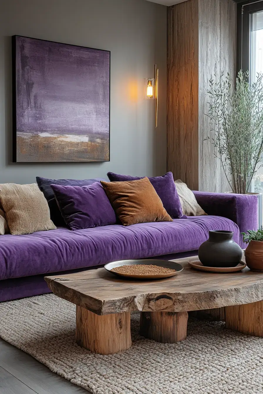 29 Purple Living Room Ideas with a Plum Accent Chair
