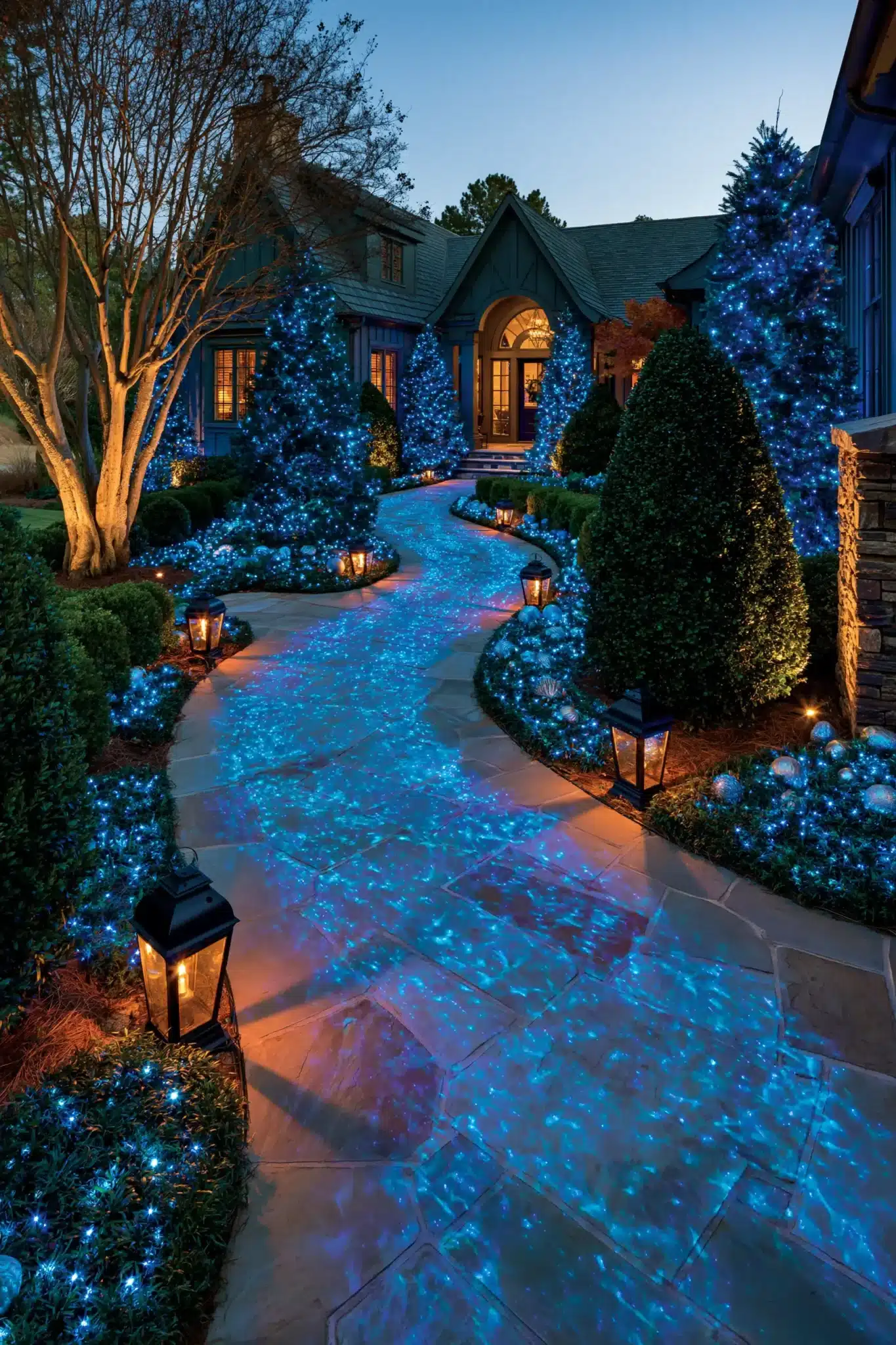 29 Blue Christmas Decor Ideas That Give the Room a Cooler, Calmer Edge blue christmas decor